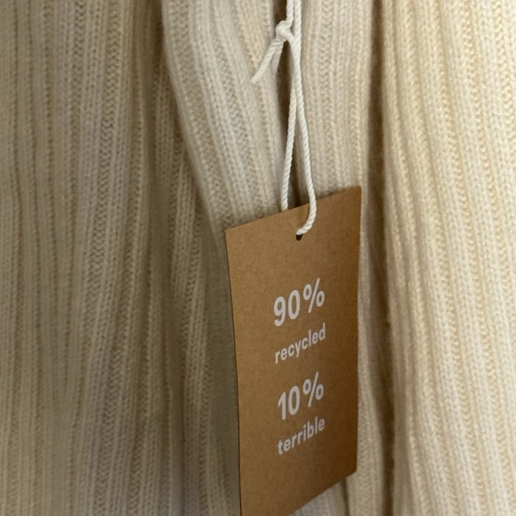 Reformation NWT Women's XL Fantino Cashmere Oversized Sweater In Color Gossamer - Picture 6 of 11